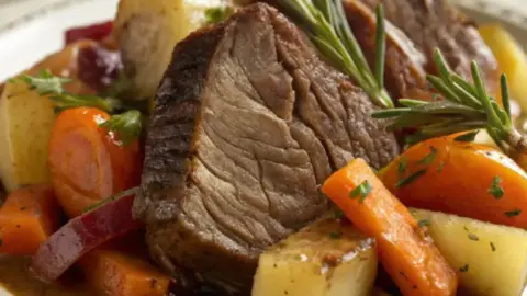 Slow Cooker Pot Roast with Vegetables - slow-cooker-pot-roast - crockpot-beef-roast - easy-pot-roast-recipe - American-beef-dinner - classic-Sunday-roast - slow-cooker-pork-pot-roast-with-cooker-vegetables - pot roast in slow cooker with vegetables - slow cook pot roast with vegetables - how to cook pot roast in slow cooker with vegetables - pot roast with vegetables slow cooker recipe - recipe for slow cooker pot roast with vegetables - slow cooker pot roast recipes with vegetables - how to make pot roast - tender beef roast - slow cooked comfort food - beef chuck roast recipe - carrots and potatoes roast - hearty dinner meals - winter comfort foods - crockpot recipes for family - one-pot beef dinner - old fashioned pot roast - gravy with roast beef - slow cooker meals - fall and winter dinners - meal prep friendly - American roast dinner