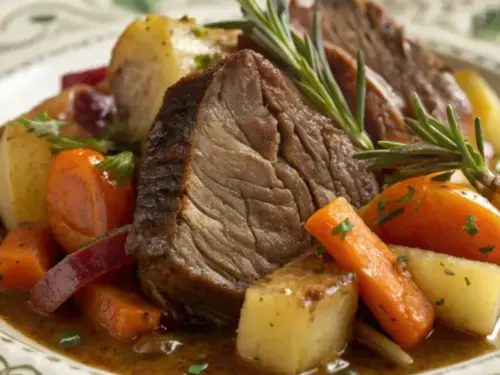 Slow Cooker Pot Roast with Vegetables - slow-cooker-pot-roast - crockpot-beef-roast - easy-pot-roast-recipe - American-beef-dinner - classic-Sunday-roast - slow-cooker-pork-pot-roast-with-cooker-vegetables - pot roast in slow cooker with vegetables - slow cook pot roast with vegetables - how to cook pot roast in slow cooker with vegetables - pot roast with vegetables slow cooker recipe - recipe for slow cooker pot roast with vegetables - slow cooker pot roast recipes with vegetables - how to make pot roast - tender beef roast - slow cooked comfort food - beef chuck roast recipe - carrots and potatoes roast - hearty dinner meals - winter comfort foods - crockpot recipes for family - one-pot beef dinner - old fashioned pot roast - gravy with roast beef - slow cooker meals - fall and winter dinners - meal prep friendly - American roast dinner